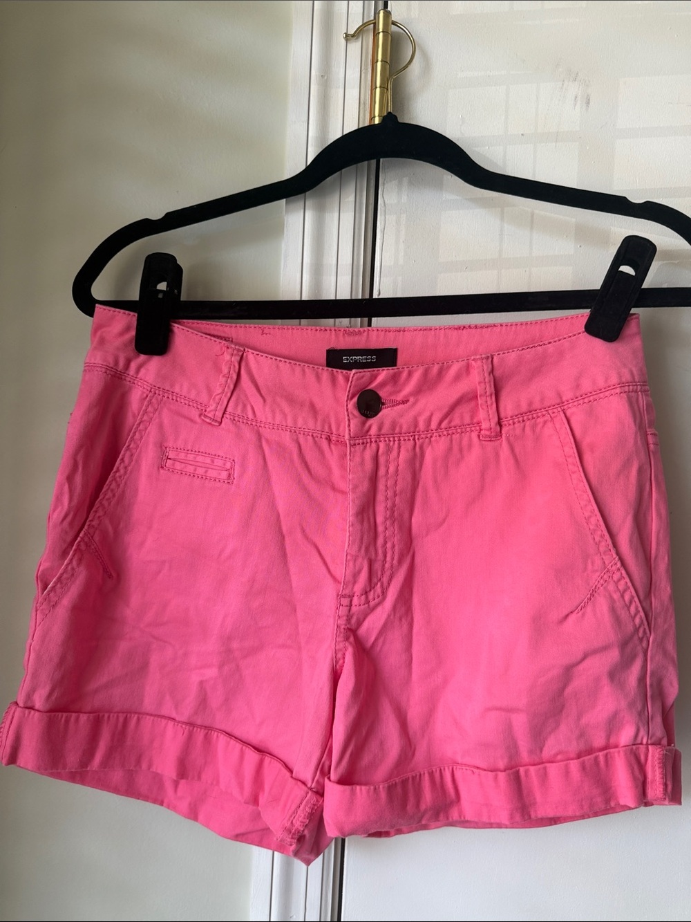 Express Bright Pink Cuffed Women's Shorts